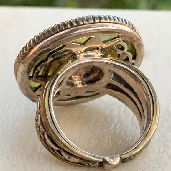 Dragonfly and Jade Sterling/Bronze Ring - Picture 4 of 8